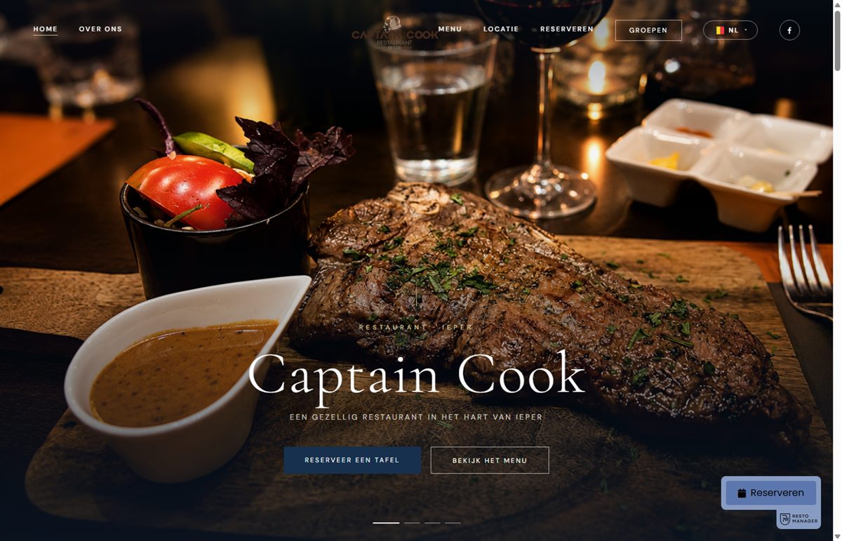 Screenshot van de Captain Cook website