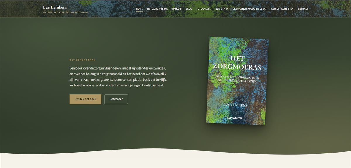 Screenshot van de website van Luc Lemkens
